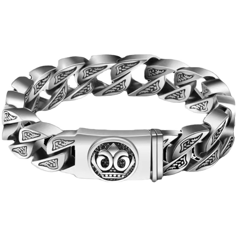 Nuevo retro hombres pulsera personalidad moda máquina amigo Rock viento anillo hebilla pulsera domineering rugosa pulsera
