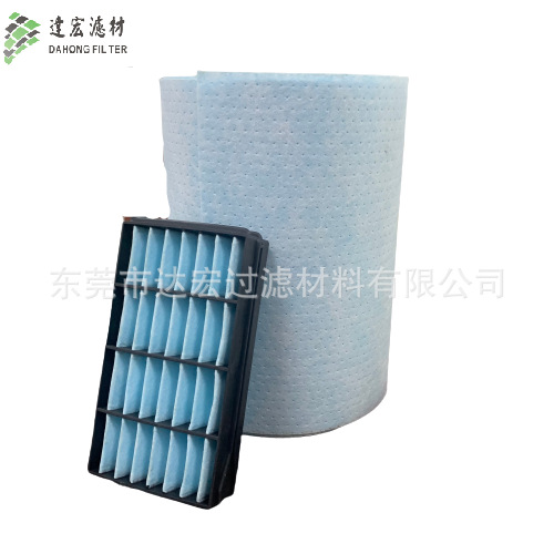 HEPA蓝色无纺布工业滤布汽车滤材除尘无纺布过滤pp透气布