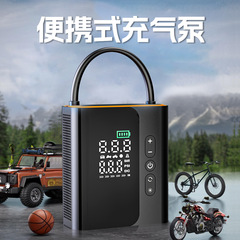 跨境新款车载充气泵25缸隐藏收纳仓便携式双屏数显篮球多功能气泵