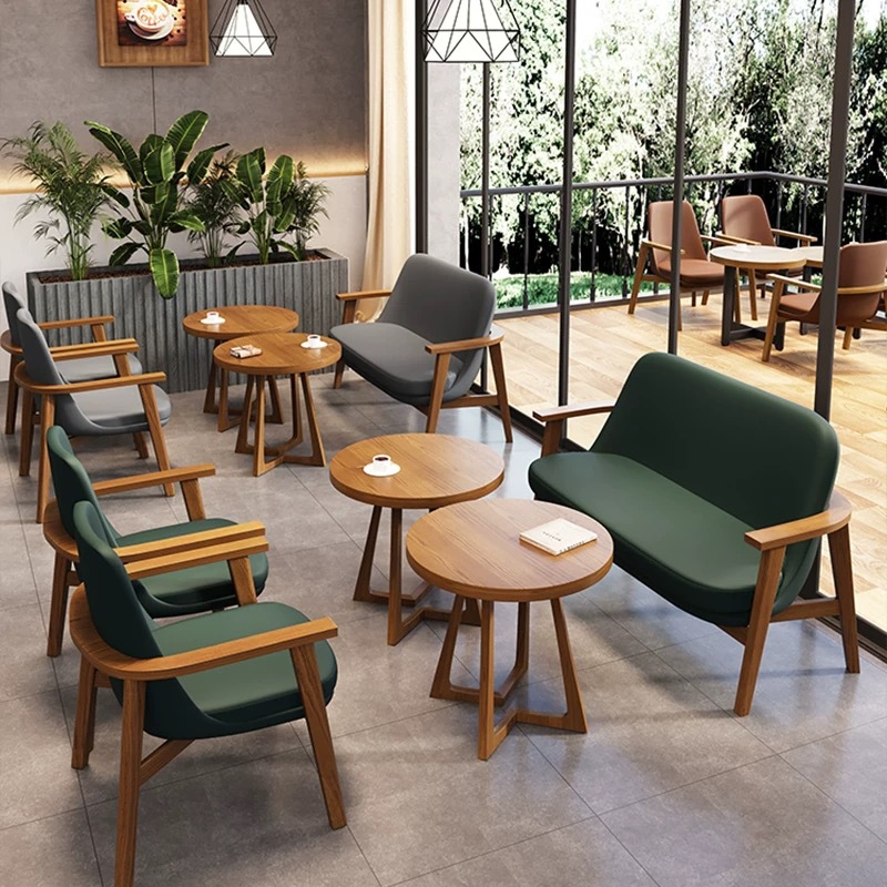 Nordic industrial style cafe sofa booth music restaurant bar cake shop milk tea shop tables and chairs