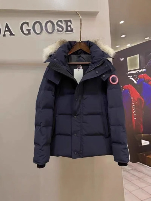 新款高端大鹅大口袋男羽绒服连帽加厚保暖防风毛领夹克女毛领外套|undefined
