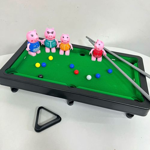 Children's piggy pool table toy double interactive simulation mini cartoon pool table set toy stall hot sale