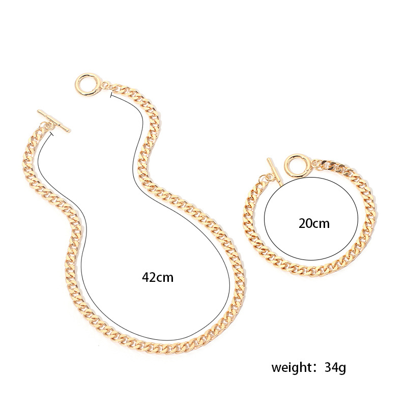 hiphop stacking trendy metal chain necklace setpicture1
