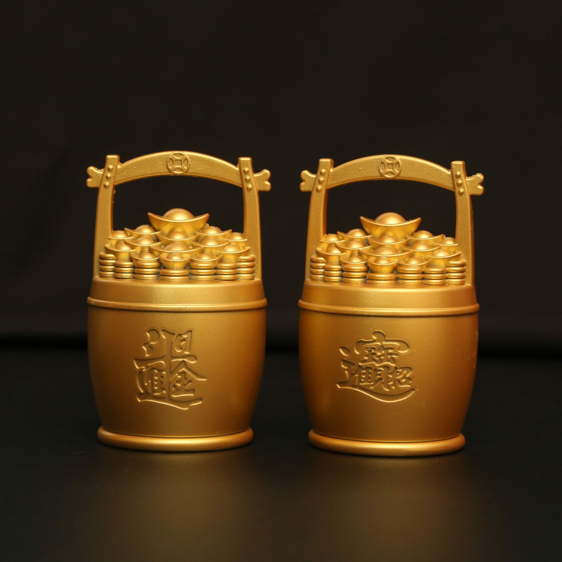 Golden Bucket Of Gold Ornaments Living Room Office Fortune Ornaments Desktop Decorations Gold Ornaments