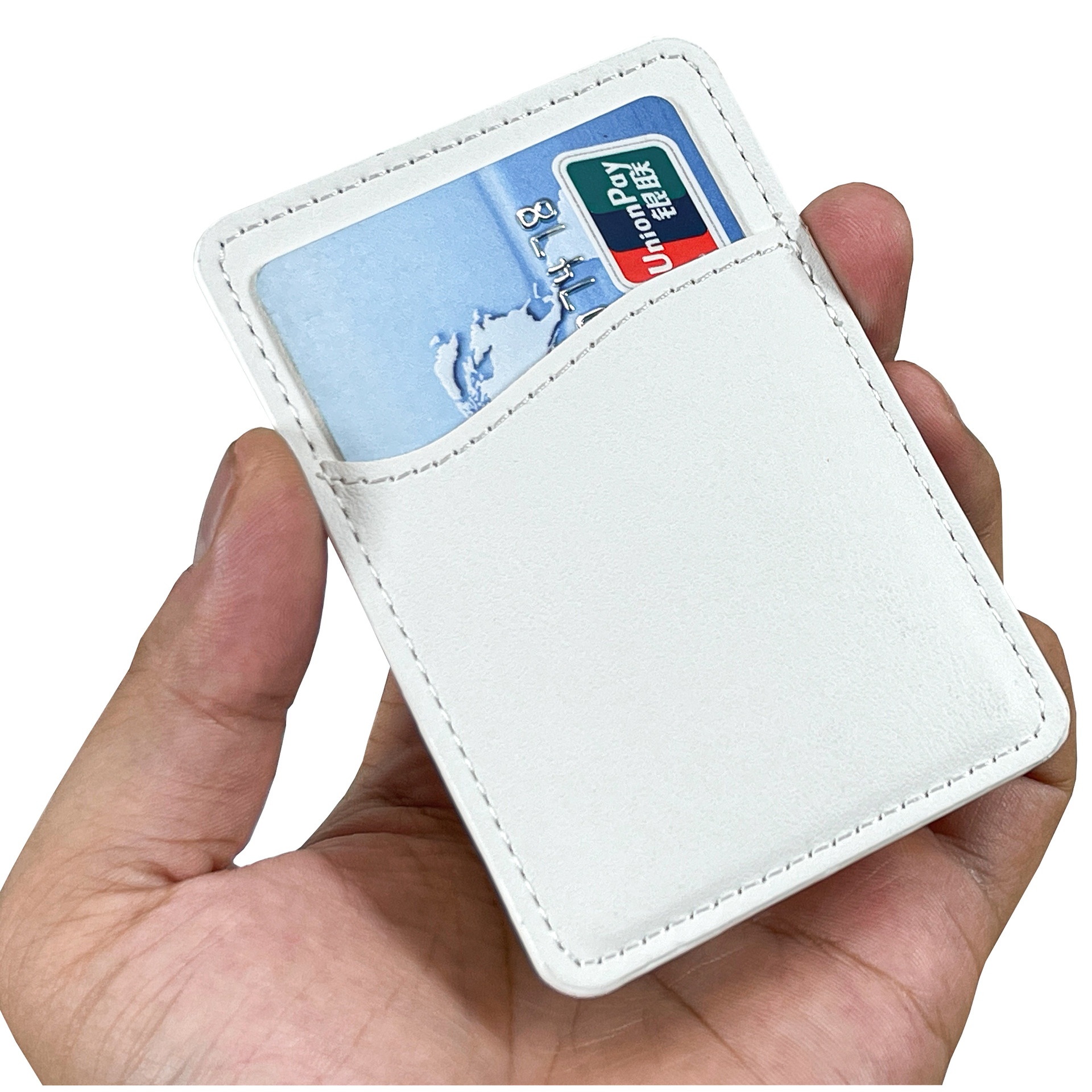 Suministro directo de fábrica, funda para tarjeta trasera de teléfono móvil, cuero PU, LOGOTIPO imprimible, adecuado para impresión UV, serigrafía, impresión en relieve