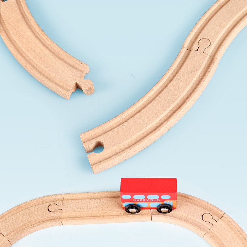 Transfronterizos 70 piezas vagón tren pequeño conjunto de madera para niños puzzle bloques ensamblados juguetes para niños niñas
