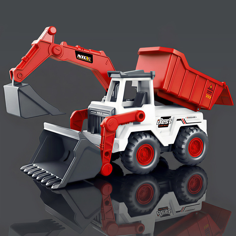 Excavator Children's Toy Car, Large Dump Truck for Boys Aged 3 to 6, Realistic Engineering Vehicle, Inertia Loader, New Model 2 Excavator Children's Toy Car, Large Dump Truck for Boys Aged 3 to 6, Realistic Engineering Vehicle, Inertia Loader, New Model 2