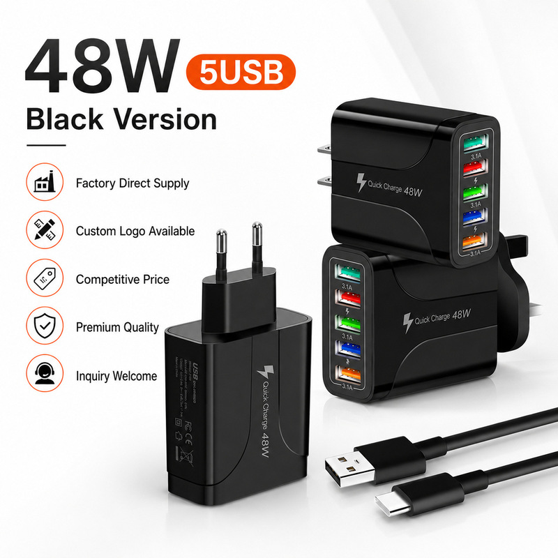 New Product 5Usb Fast Charging Mobile Phone Charger 15Wa Multi-Port Us, European and British Travel Charger Speed Adapter Charging Head New Product 5Usb Fast Charging Mobile Phone Charger 15Wa Multi-Port Us, European and British Travel Charger Speed Adapter Charging Head