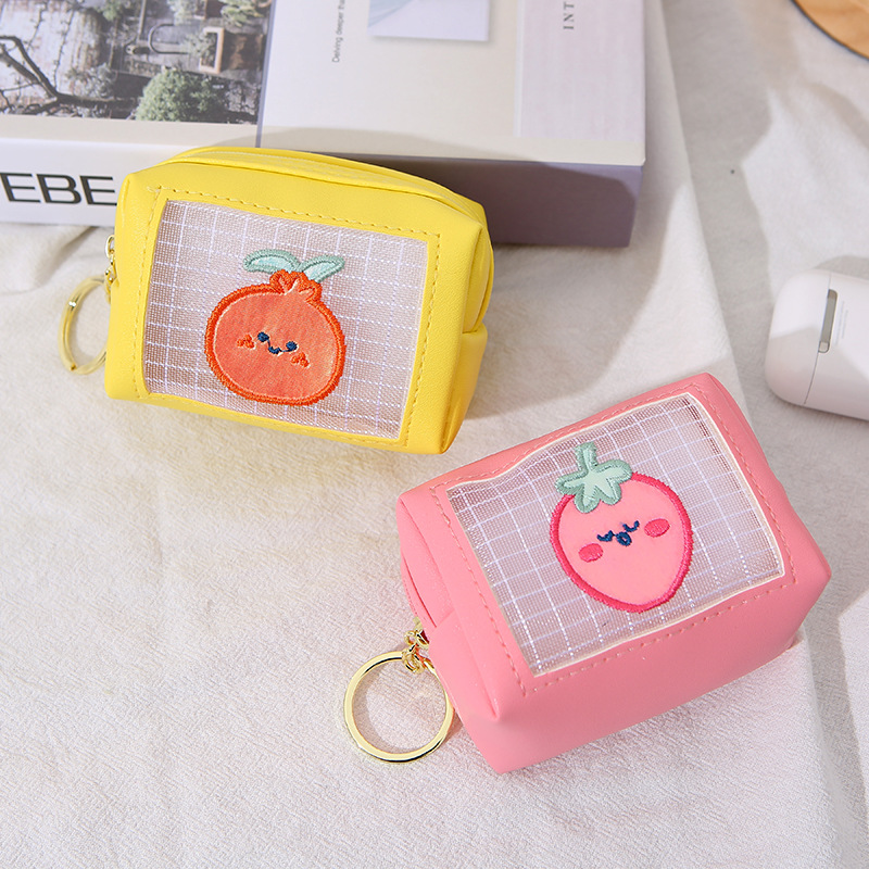 Korea New Cute Jelly Color Mesh Fruchtmünzenetui display picture 4