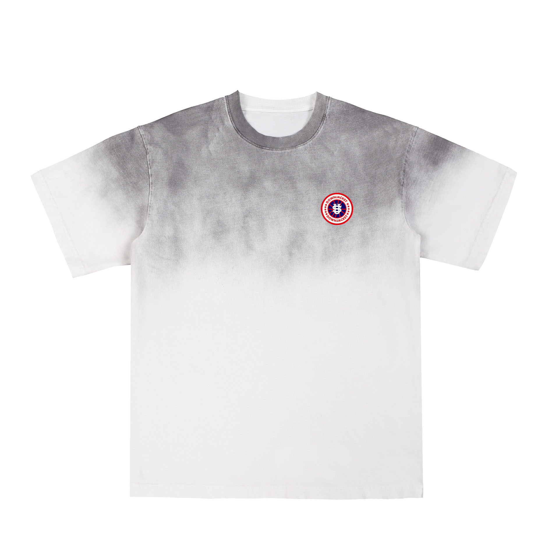 T-shirt homme NNV en pur coton épais 250 g, col rond, manches courtes, coupe ample, imprimé carte des États-Unis avec effet dégradé._voghion.com