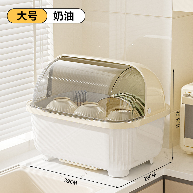 食器収納ボックス透明厚みのある蓋付き食器収納ラック大型防塵食器収納ボウル排水ラック送料無料|undefined