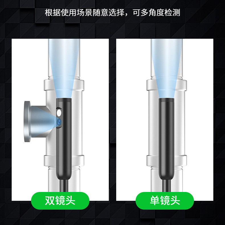 LED Endoscope Camera 1920P HD Pipe Inspection Waterproof 16.4 Feet Semi-rigid Industrial