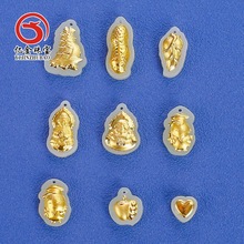 特价金镶玉吊坠 足金和田玉帆船花生树叶观音笑佛小博士苹果爱心