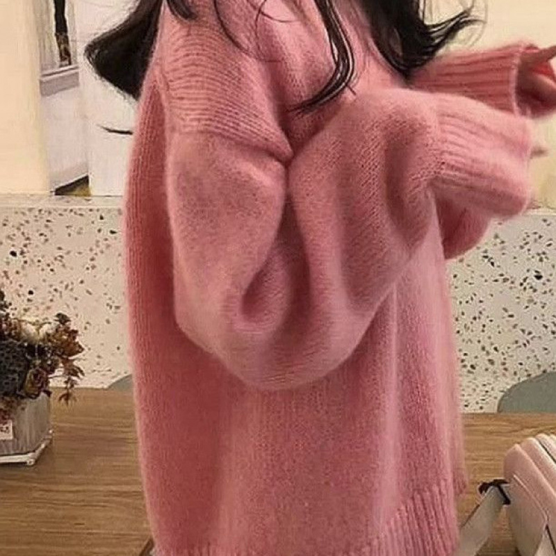 Super Fairy-Like Creamy Yellow Sweater for Women, Loose and Lazy Style, Round Neck, Versatile, Sweet, New Autumn and Winter Style, Thickened for Outerwear