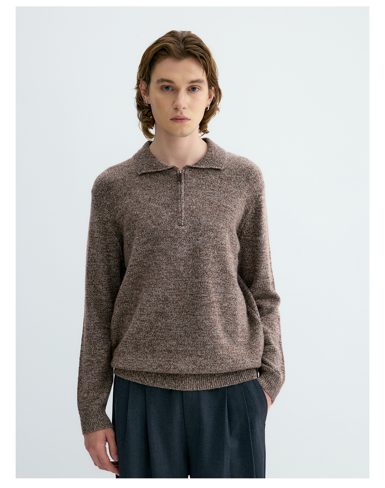 UNF 500g Half-Zip Polo Collar Sweater