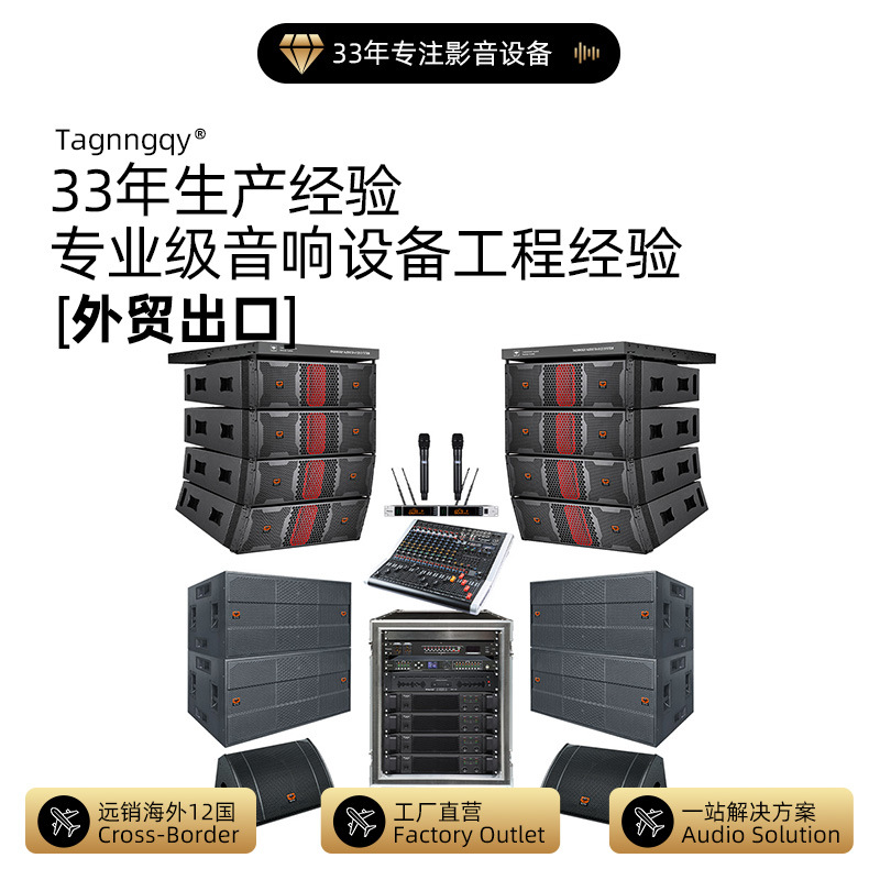 跨境外贸天朗音箱双12寸3分频线阵套装现场表演体育场馆剧院音响