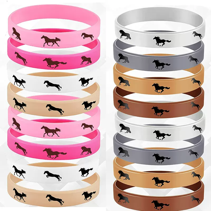 马匹派对手链时尚德比日马橡胶腕带适合爱马人士派对礼品硅胶手环
