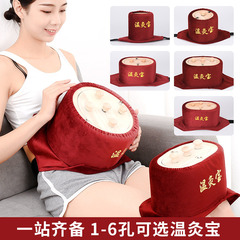 Wenjiubao 無煙無垢材灸箱、煙フィルター、温度制御、腰、腹部、首、ポータブル灸コラムボックス、灸器具