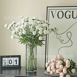 仿真花蒲公英单支5头乒乓菊小刺球假花婚庆摄影道具家居摆件装饰