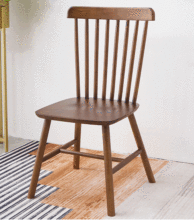 北歐全實木餐椅溫莎椅現代簡約飯店奶茶店咖啡廳家用吃飯靠背椅子