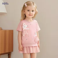 Little maven европейская и американская пряжа платье для девочек летом милые с короткими рукавами детская юбка Хлопок Материнства