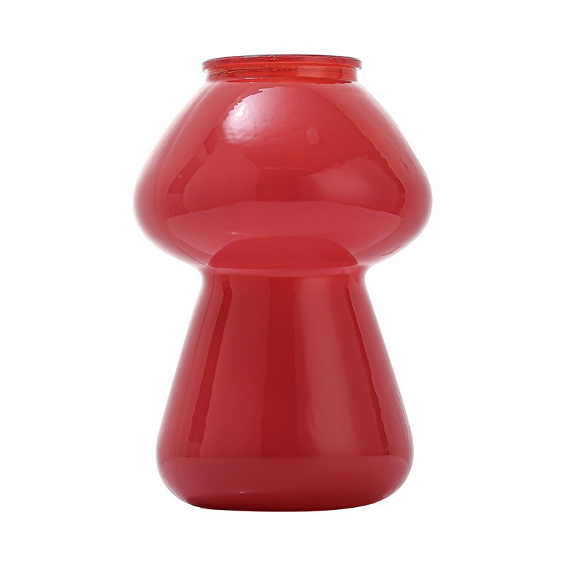 Vaso de vidrio de alto valor ligero de lujo encantador hongos sala de estar mesa de comedor hidroponía rica vasijas de bambú decoración de sala de estar