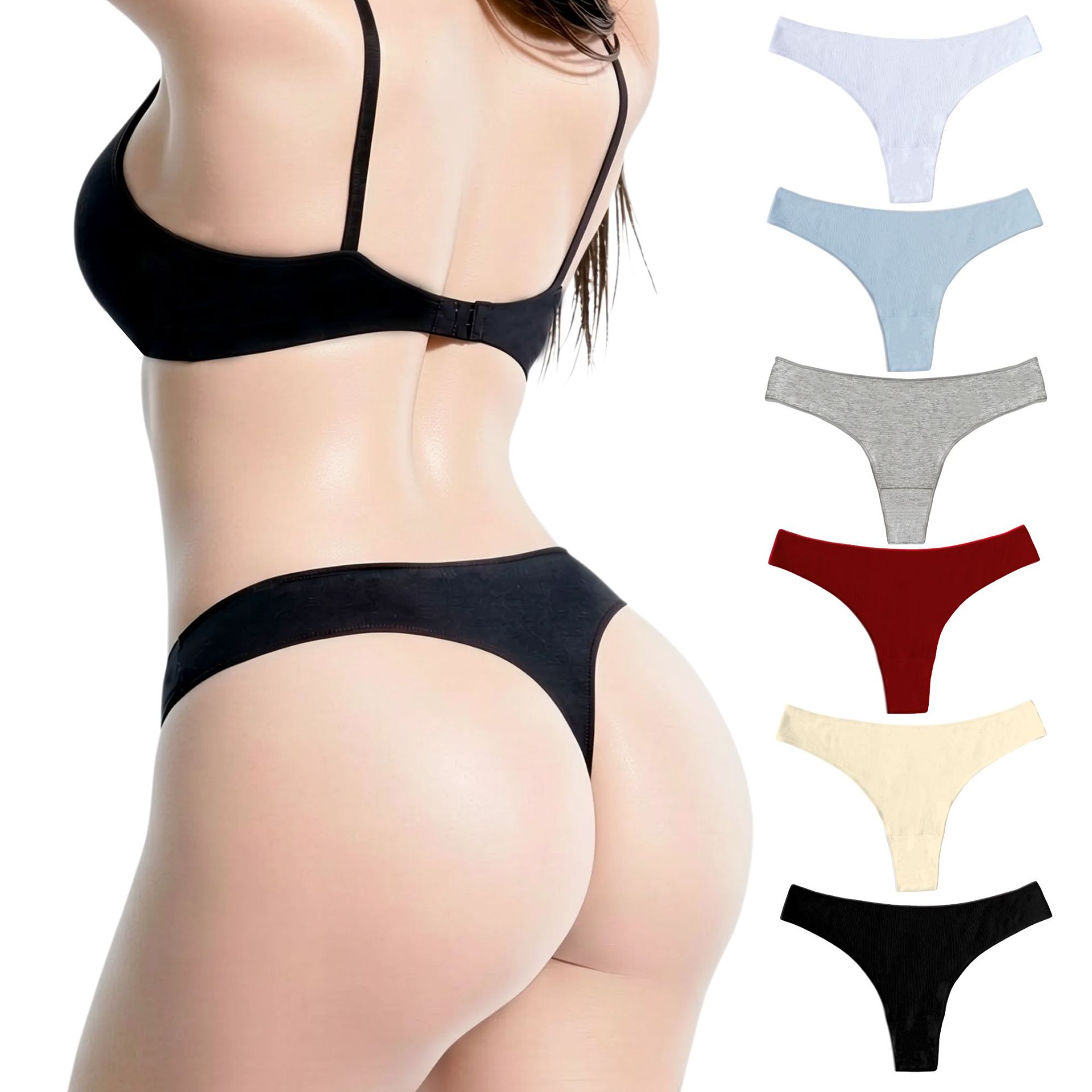 European and American low-rise thong women's pure cotton seamless T-pants invisible sexy plus-size women's underwear direct from manufacturer