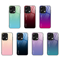 適用米POCOF6携帯ケース赤米13Cグラデーション彩色Note13ガラスソフトエッジK70保護カバー