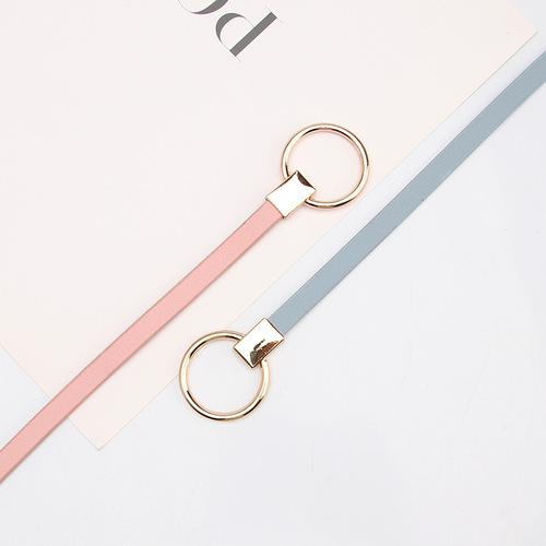 New Korean Style Slim Waist Belt with Cardigan Dress, Decorative Knot Small Belt, Versatile Women's Round Button Belt