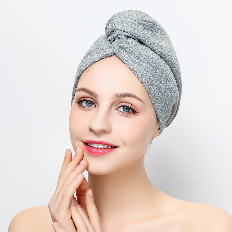 Waffle Superfine fibre Quick drying water uptake Dry hair cap Foreign trade thickening gift Turban Towel dry hair wholesale
