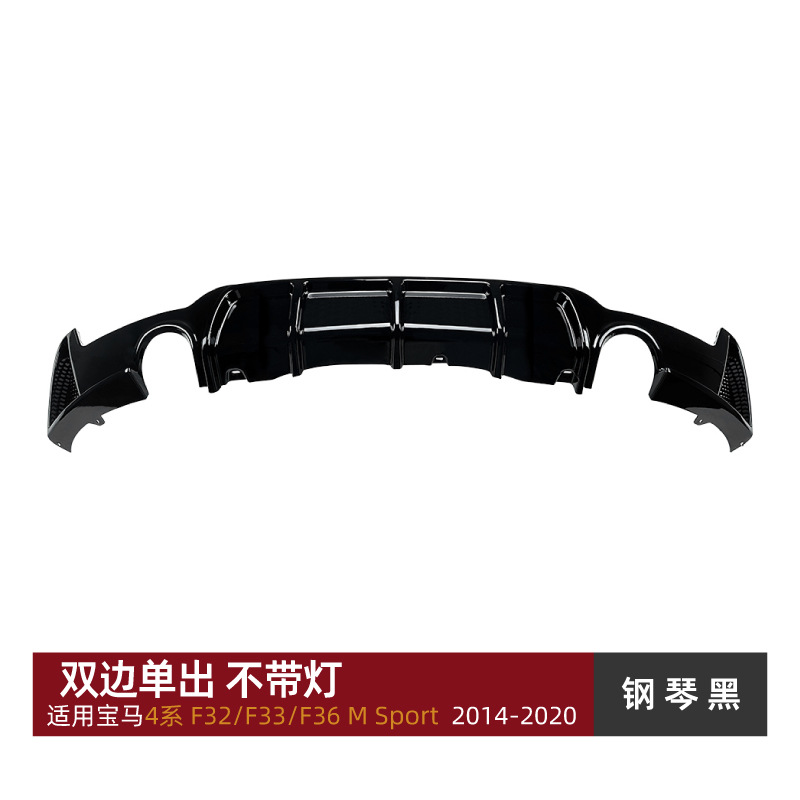 Spoiler, BMW Spoiler - double-side-single-outlet-without-light-piano-black