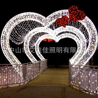 led时光隧道灯景区公园广场走廊户外防水氛围爱心拱门景观造型灯