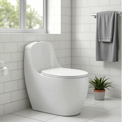 家庭用トイレ節水卵型トイレ超渦巻きサイフォン式小型家庭用静音防臭飛沫防止大型パイプ便座