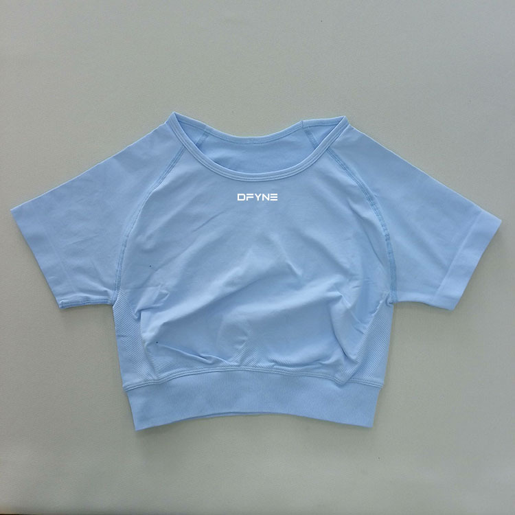DFYNE Quick Drying Yoga Top For Sports Fitness Slimming Short-Sleeved Moisture Wicking Top_desvips.com