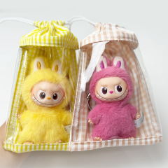 泡泡玛特四代心底密码娃包保护套防尘可爱格纹心底密码搭配神器