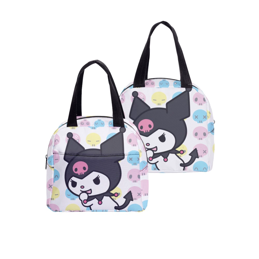 Lunch bag (Kuromi) — hand‑carry school lunch tote, zip closure, lightweight 0.15 kg