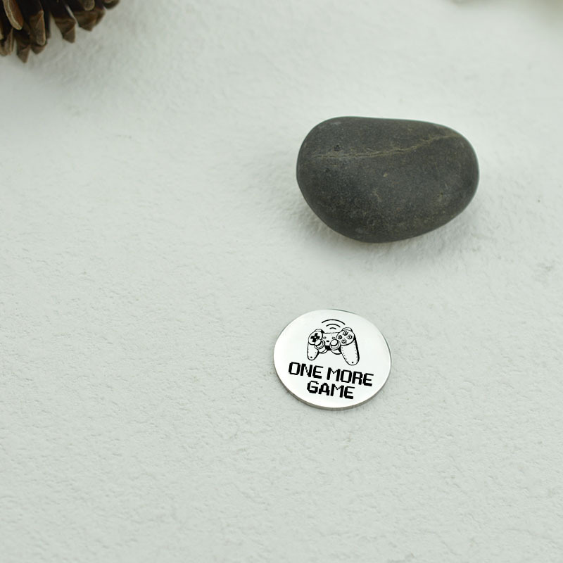 Nuevo divertido destino flip moneda regalo acero inoxidable juego de doble cara/tiempo de dormir llavero decisión