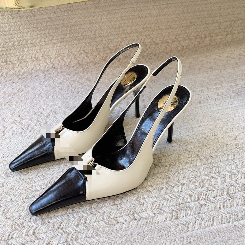 2026YS new L high-heeled sandals, pointed-toe, closed-toe, backless design, retro old-money style, genuine leather, fashionable women's shoes 2026YS new L high-heeled sandals, pointed-toe, closed-toe, backless design, retro old-money style, genuine leather, fashionable women's shoes