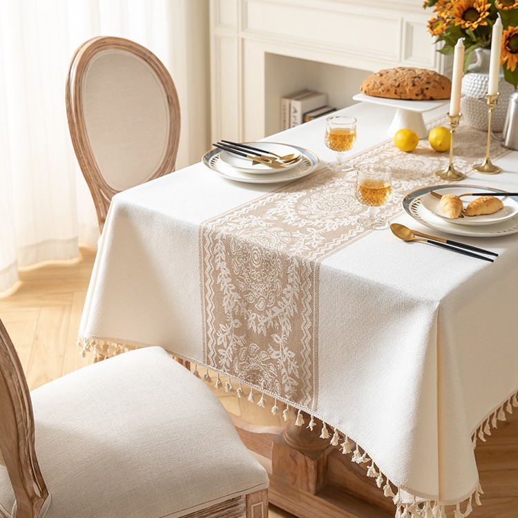 Cross-border Nordic Ins Style Small Fresh Thickened Cotton and Linen Fabric Tablecloth Christmas Holiday Tablecloth Simple Style Tablecloth