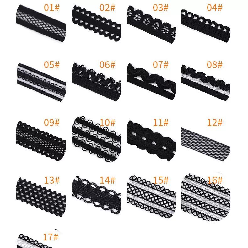 批发现货黑色白色饰品花边带水溶花边锁骨链材料蕾丝弹力花边辅料