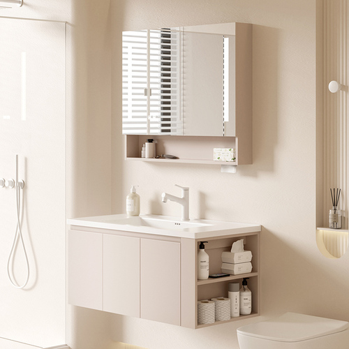 58C1 Xinhai Jialan bathroom cabinet ceramic integrated basin bathroom smart beauty side opening storage cabinet bathroom face wash
