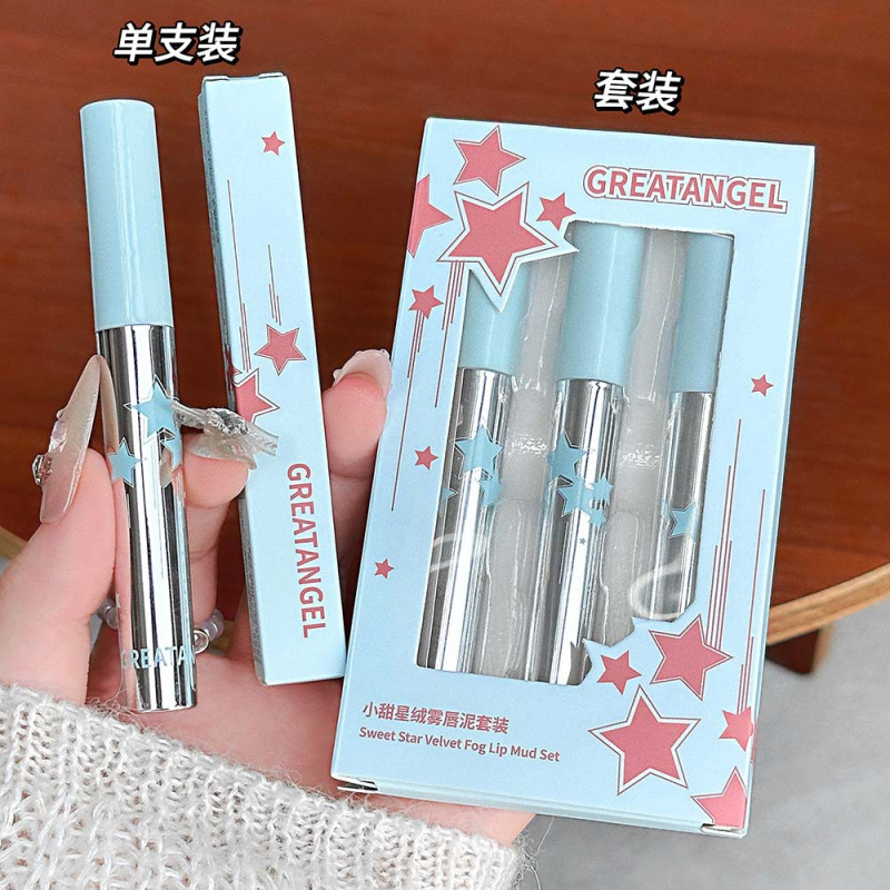 GreatAngel pequeño dulce velvet niebla labial barro sedoso niebla facial diaria viaje falso lápiz labial cosméticos transfronterizos