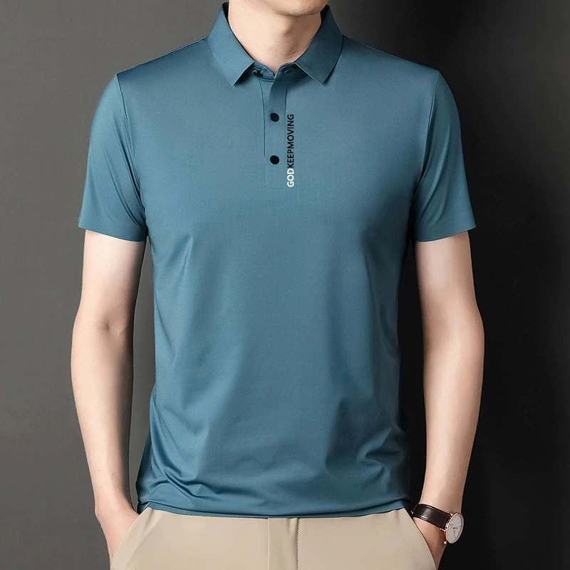 2023 летняя новая мужская модная рубашка-поло с короткими рукавами и лацканами, деловая Повседневная мужская футболка для молодежи и среднего возраста, доставка