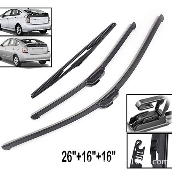 Suitable for Toyota Prius 30 Series 26+16+16 Front and Rear Windshield Glass Wipers Boneless Wipers