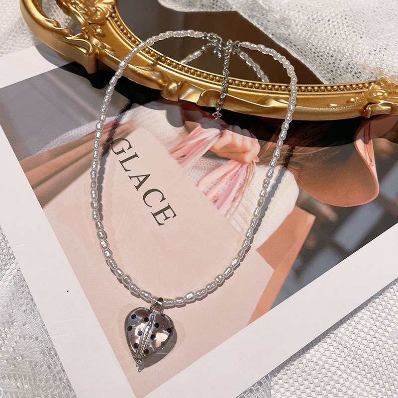 Fashion Heart Shape Beaded Womenu0027S Pendant Necklace 1 Piece