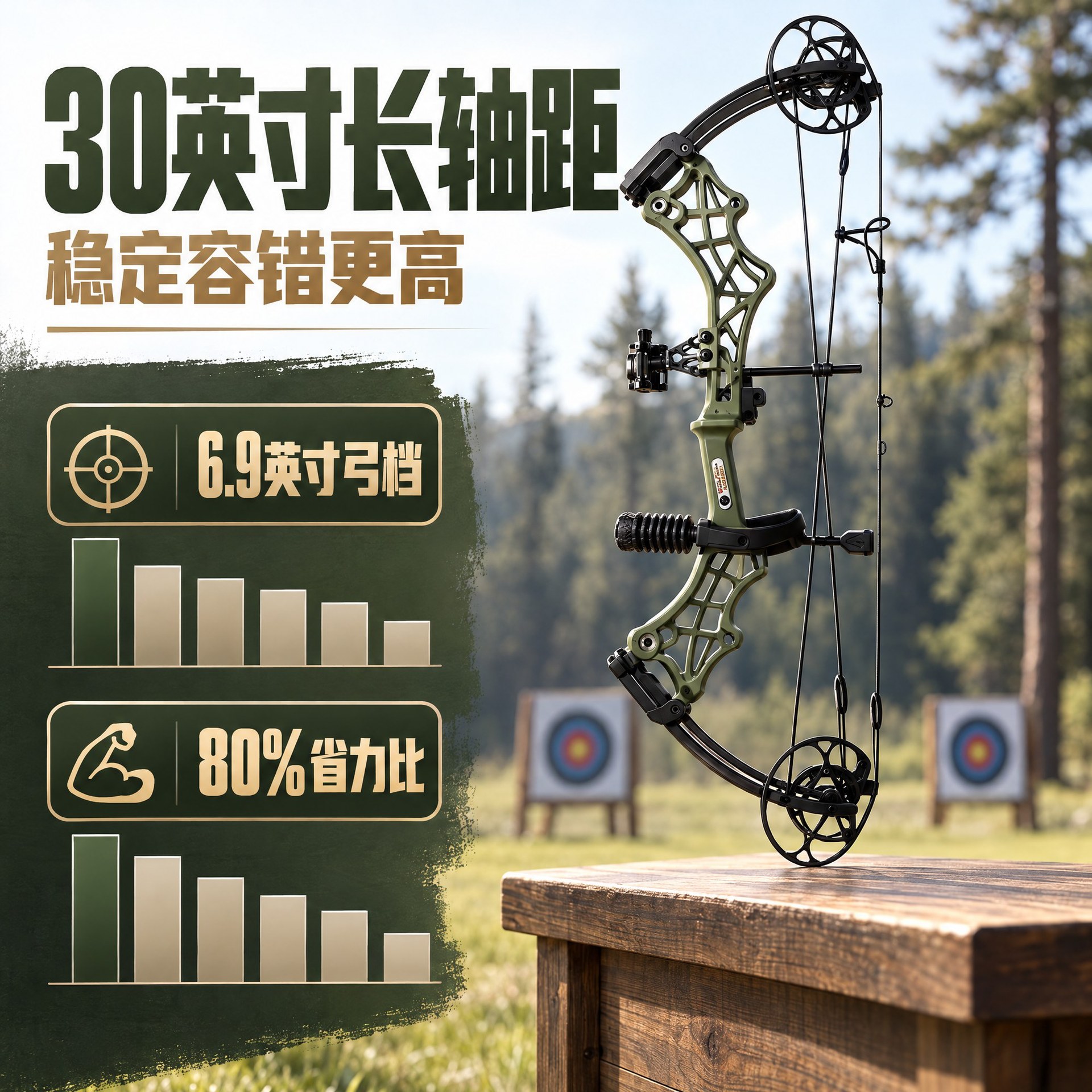 AMEYXGS驰野复合弓套装 30英寸轴距40-70磅 射箭运动复合弓 高箭