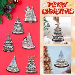 国境を越えた現物クリスマスアクリル平面ストラップ装飾雪だるまクリスマスツリー装飾品