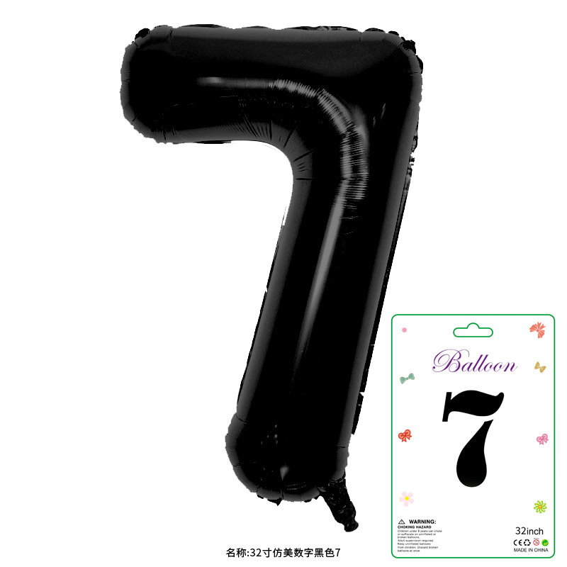 32寸卡装美版数字0到9气球儿童生日派对装饰婚庆婚房布置数字气球|undefined