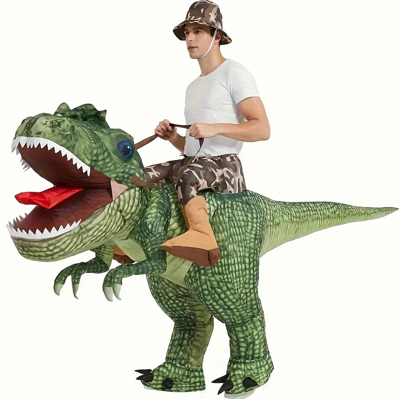 Venta caliente Traje inflable transfronterizo Dinosaurio de Halloween Alien Tyrannosaurus Rex Dress Up Ropa de actuación divertida Decoración de fiesta