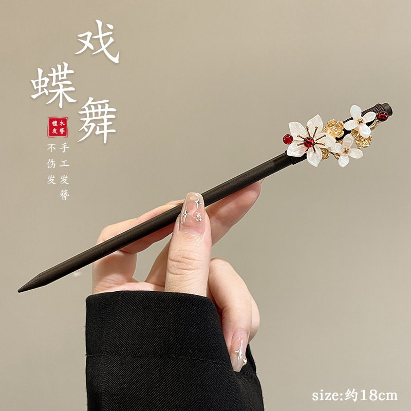 Orquídea de estilo antiguo broche de orquídea de franela nuevo estilo chino de primavera adornamiento de cabello temperamento disco broche de cabello simple broche nicho tocado